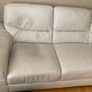 Sofa 3 Seater White Leather Image 2