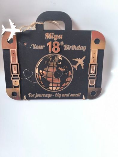 Personalised wooden birthday card for 18th birthday with money holder