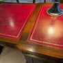 English style Victorian walnut red faux leather 180cm x 90cm Image 4