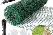 NEW SALE | 0.4m x 5m Chicken Wire Mesh Roll, Anti-rust Galvanised Wire Mesh Roll, 25mm Hole Size Chicken Wire Mesh Fence with Gloves, Pliers and Zip Ties for Chicken, Rabbit, Dog, Cat, Rats, Fox, Badger
