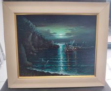 Oil painting by Luigi Mentoni, 1980