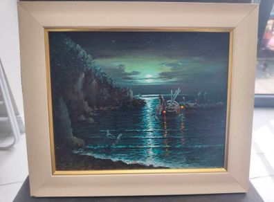 Oil painting by Luigi Mentoni, 1980