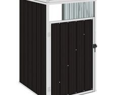 Garbage Bin Shed Brown 72x81x121 cm Steel