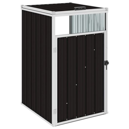 Garbage Bin Shed Brown 72x81x121 cm Steel