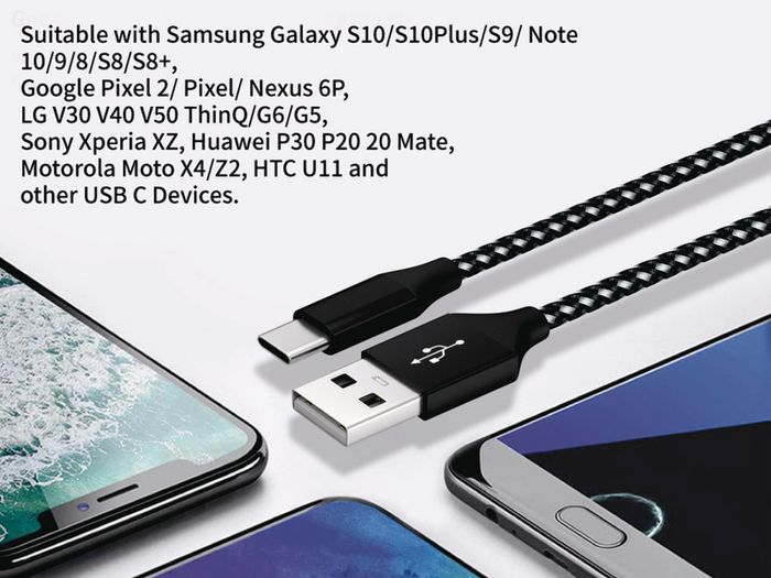 1M/2M/3M USB-C Lead For Samsung S9 S10+ S20+ Type C Charging Fast Charger Phone Cable Samsung