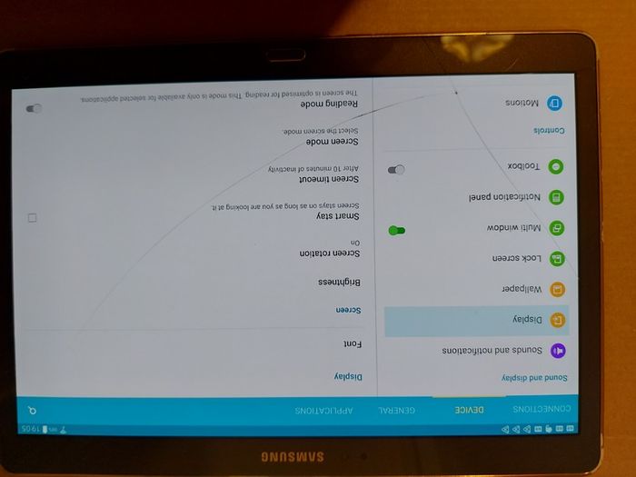 Samsung Galaxy Tab S, 10.5 inch, Model SM-T800, screen has a slight crack or 2 but touchscreen works fine