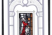 1977 Germany 50 pfennig Christmas Church Window Miniature Sheet Mint Never Hinged (MNH)