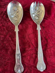 silver plated serving spoons