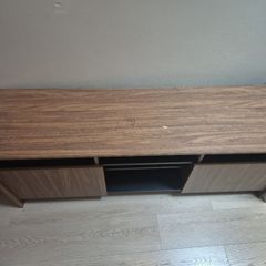 2 Door TV Unit - Black & Walnut Effect