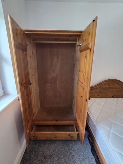 Bedroom Furniture - Double Bed, Double Mattress, Wardrobe, Chest of Drawers