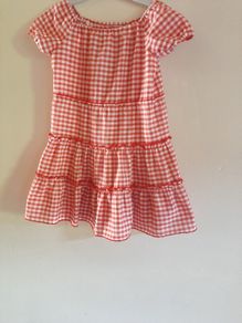 vintage childs gingham dresses age 5 and 7 years