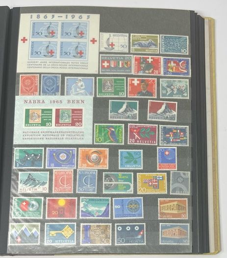 Collection: Switzerland (Helvetia) mainly, Malta, Gibraltar & Andorra Stamps mainy usd but a few mint on 38 pages