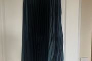 Brand new dark green satin midi pleated