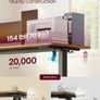 Electric Standing Desk, Height Adjustable Desk, Sedentary Reminder, 4 Memory Heights, for Home Office, 120 x 60 cm, Rustic Brown Image 5