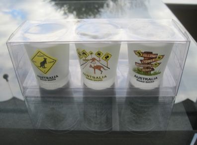 Australia-Themed Shot Glasses.