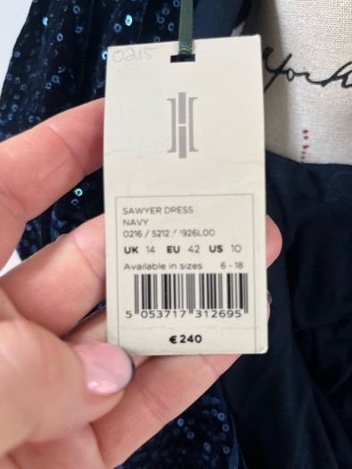 Hobbs Navy Sawyer Sequins Dress