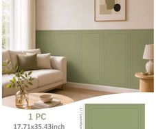 Green Modern Half Wall Sticker, Waterproof Wear-Resistant Self-Adhesive Decor Panel, 45x90cm