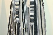 Brand New with Tags Grey and White Stripped Linen Skirt size 10