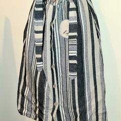 Brand New with Tags Grey and White Stripped Linen Skirt size 10