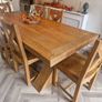Large oak dining table and 6 chairs Image 2