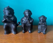 vintage cast bronze T'Boli Monkey figures
