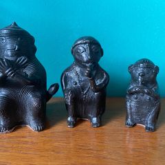 vintage cast bronze T'Boli Monkey figures