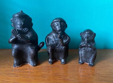 vintage cast bronze T'Boli Monkey figures