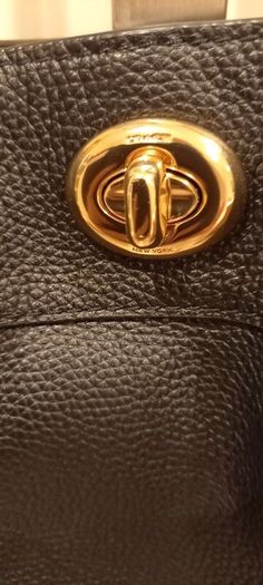 Coach "Edie" Turn-Lock Pebble Leather Bag / NEW