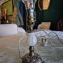 Vintage Mid Century marble.onyx brass gold metal ormate lamp base Image 3