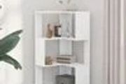 Corner Bookcase 3-Tier White 50x50x102 cm Engineered Wood