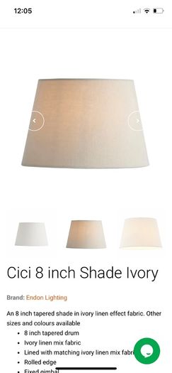 Endon lighting - Cici 8 inch ivory shade, brand new