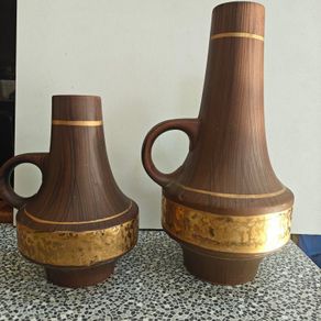 Vintage Pair of Mid-Century West German Pottery Vases,  Dumler & Breiden