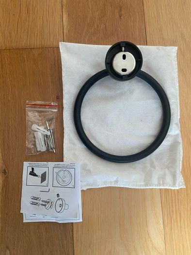 Black matt hand towel holder