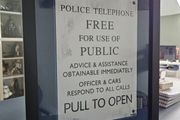 Doctor Who TARDIS door sign framed print