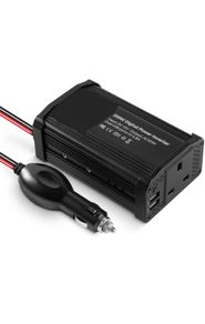 200-300W Power Inverter DC 12V to AC 230V 240V Transformer Car Charger Lighter Adapter with 3 Pin Plug and Dual USB Ports (Black)