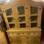 Glass Front Pine Dresser In VG Condition Height 202cm Width 153cm Depth 48cm Image 2