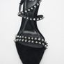 Zara Studded Velvet Sandals Image 2