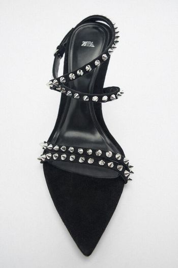 Zara Studded Velvet Sandals