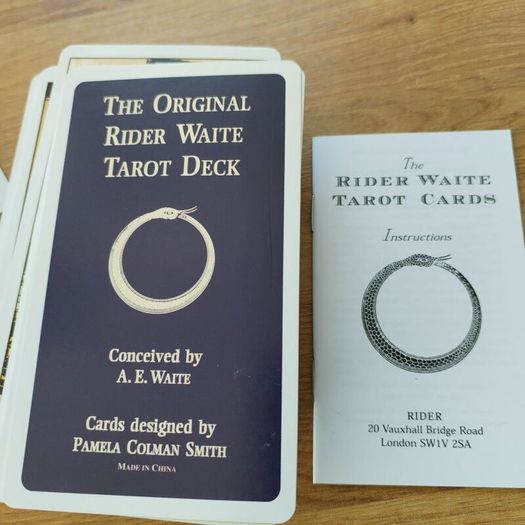 Tarot card set and book.