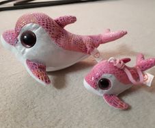 Beanie Boo Dolphin & Orby Keyring Dolphin Mum and Baby Soft Toy