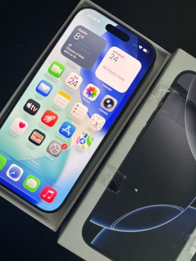iPhone 16 Pro, 128GB, Black, unlocked, 100% battery