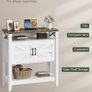 Vintage Console Table, 80 x 35 x 85 cm, White and Walnut Image 4