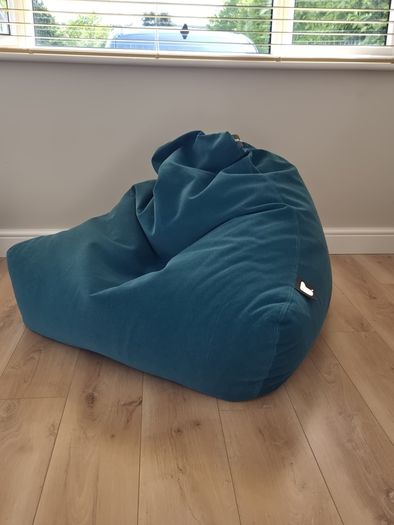 Extra large bean bag - teal velvet