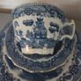 Old Willow Blue White Trios Cups Saucers Plates Image 7