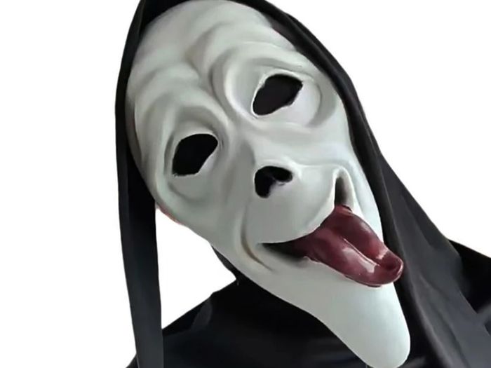 Scream movie latex mask cosplay for Halloween.