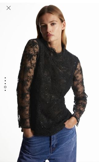 Zara Lace Sequins Top