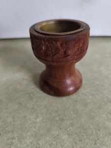 Vintage Wood Candlestick Holder