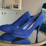 Ladies Dorothy Perkins Royal Blue Faux-suede Platform Court Shoes Image 5