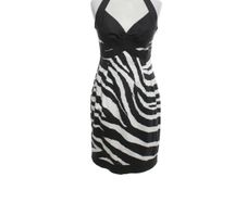 BNWT - Karen millen Halter neck zebra patterned dress UK 12
