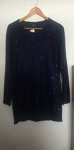 F&F navy dress with sequins size 12 New with tags